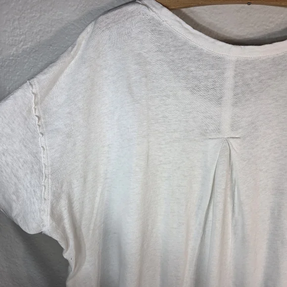 Pilcro Oversized Linen Lightweight Cap Muscle Tee Causal Sz L White Assimetrical - Picture 10 of 15